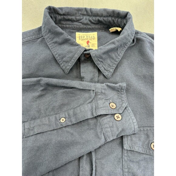 RedHead Brand Co Shirt Mens XL Blue Long Sleeve Button Front Two Chest Pockets - Picture 1 of 11